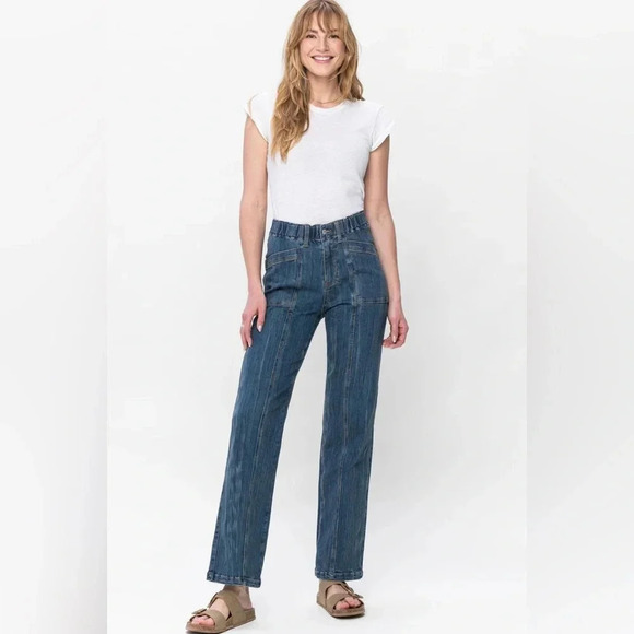 Judy Blue Denim - Judy Blue High Waist Vintage Elastic Waist Straight Leg Jean 3/26